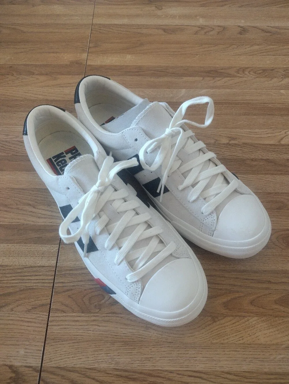 Men's Size 9 Pro Keds PH56803 Suede Lo-Top White Sneakers